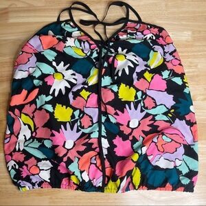 Roxy Floral Halter Top Black Size Large EUC